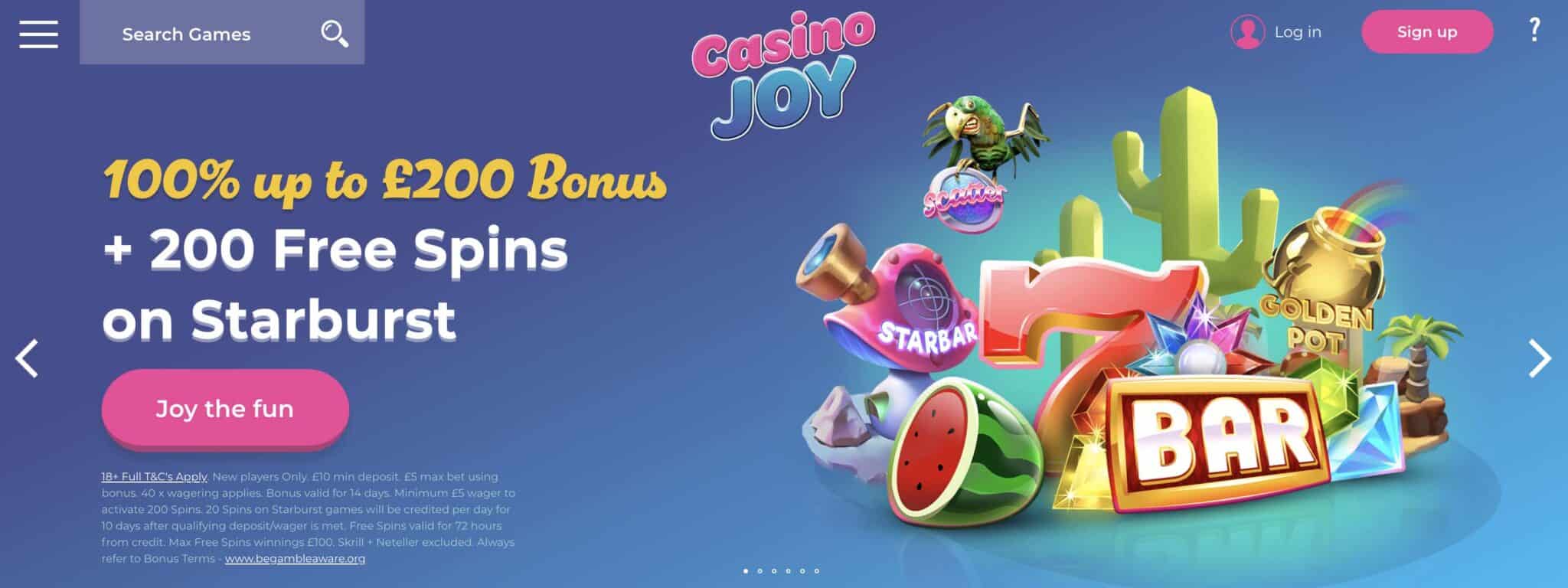joy casino bonus code 2016