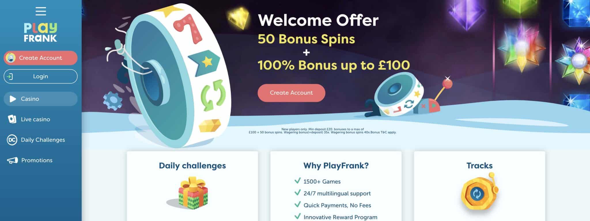 Play Frank Casino Bonus