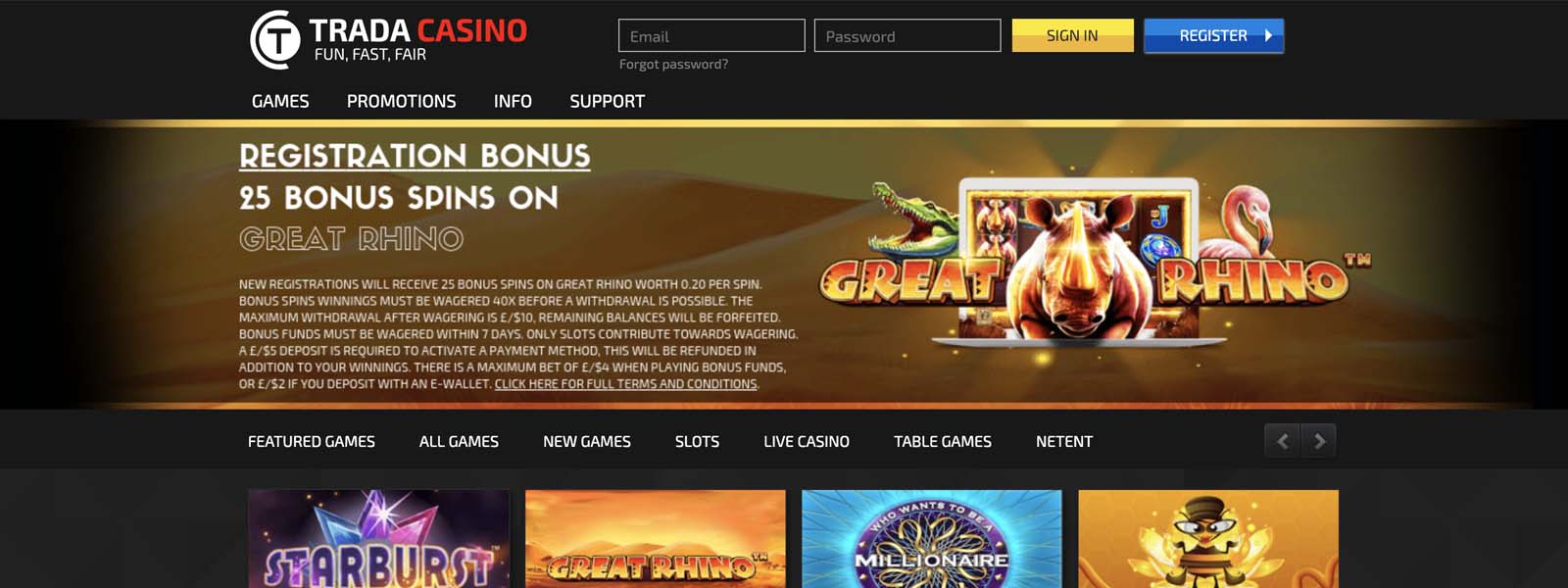 Trada Casino Review